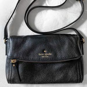 Kate Spade Cobble Hill Marsala Foldover Crossbody Purse Black